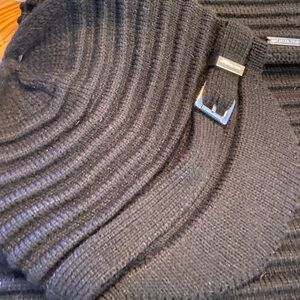 Michael Kors Black Long Knit scarf and hat. New Scarf 10x76